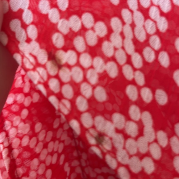 Jones New York Signature Red with White Polka Dots Sleeveless Ruffle Top - Picture 5 of 8